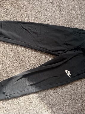 Nike Black Men's Fleece Joggers with White Swoosh